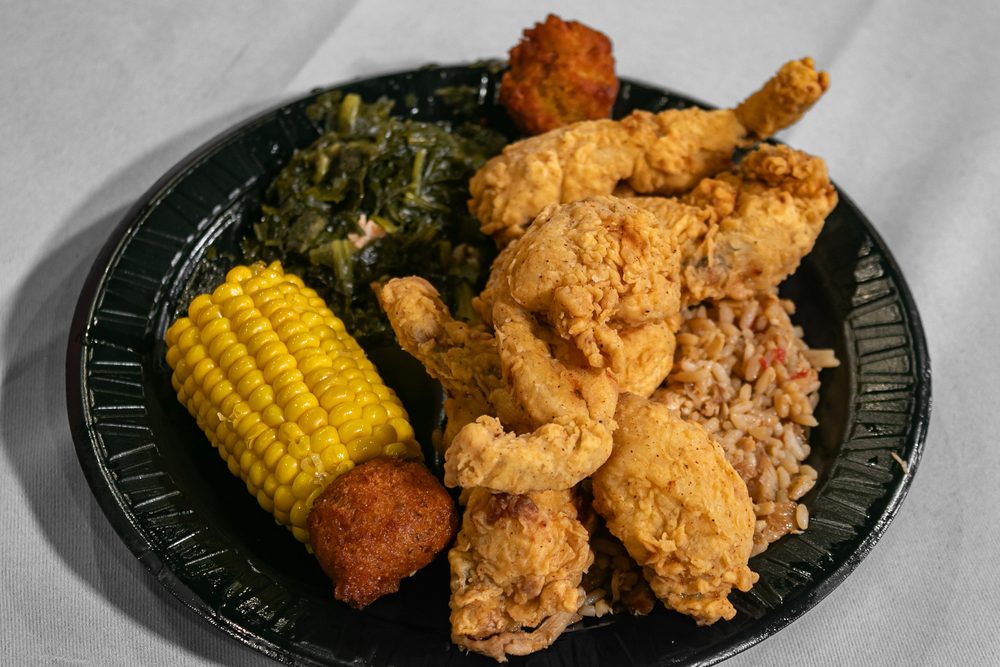 Frog legs over jambalaya